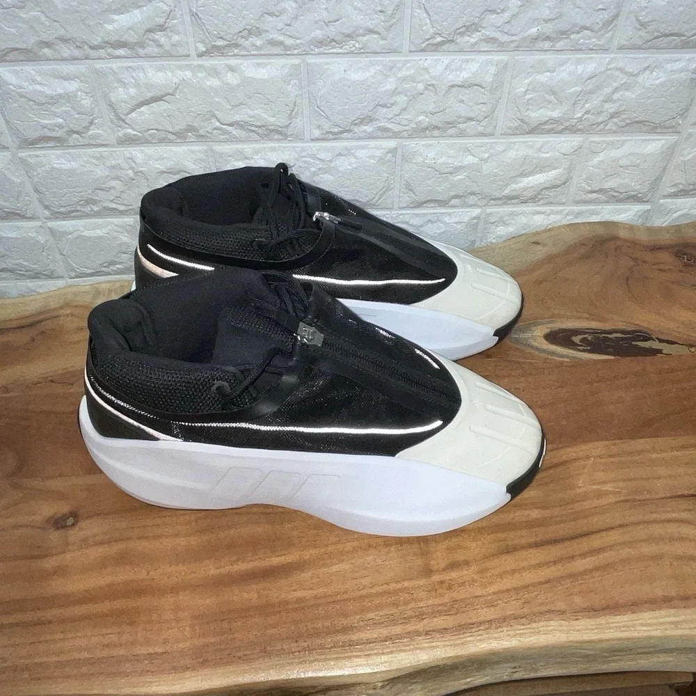 adidas crazy iiinfinity black white zip‎ basketball shoes mens 8